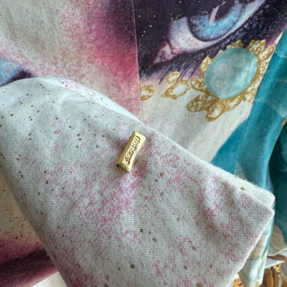 Roberto Cavalli Vintage 2001 Blue & Pink Eyes Printed Blazer Jacket 🩵 - Picture 10 of 15